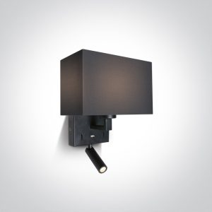 Lampa de Noptiera NEGRĂ LED 3W 3000K + 12W E27 230v IP20 port USB
