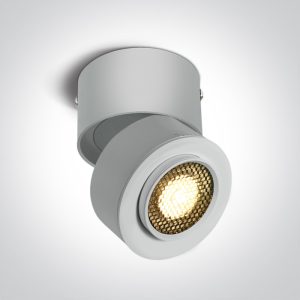 Spot orientabil cu zoom, ALB COB 15W 3000K CRI 90 filtru fagure