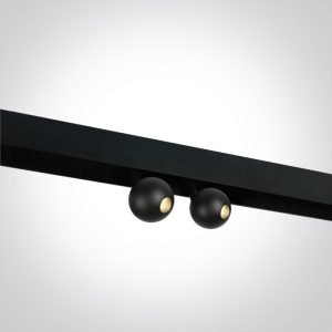 2 Spoturi sina magnetica MINI/MIDI/MAXI NEGRE 2x7W 3000K 48V Orientabile