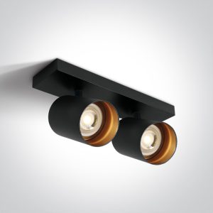 Corp 2 spoturi aplicat orientabil NEGRU GU10 2x10W Dark Light
