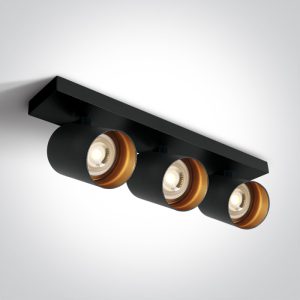 Corp de 3 spoturi aplicat orientabil NEGRU GU10 3x10W Dark Light