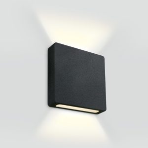 Aplica incastrata Patrata cu iluminat sus si jos NEAGRA IP65 LED COB 2w 3000K Dark Light